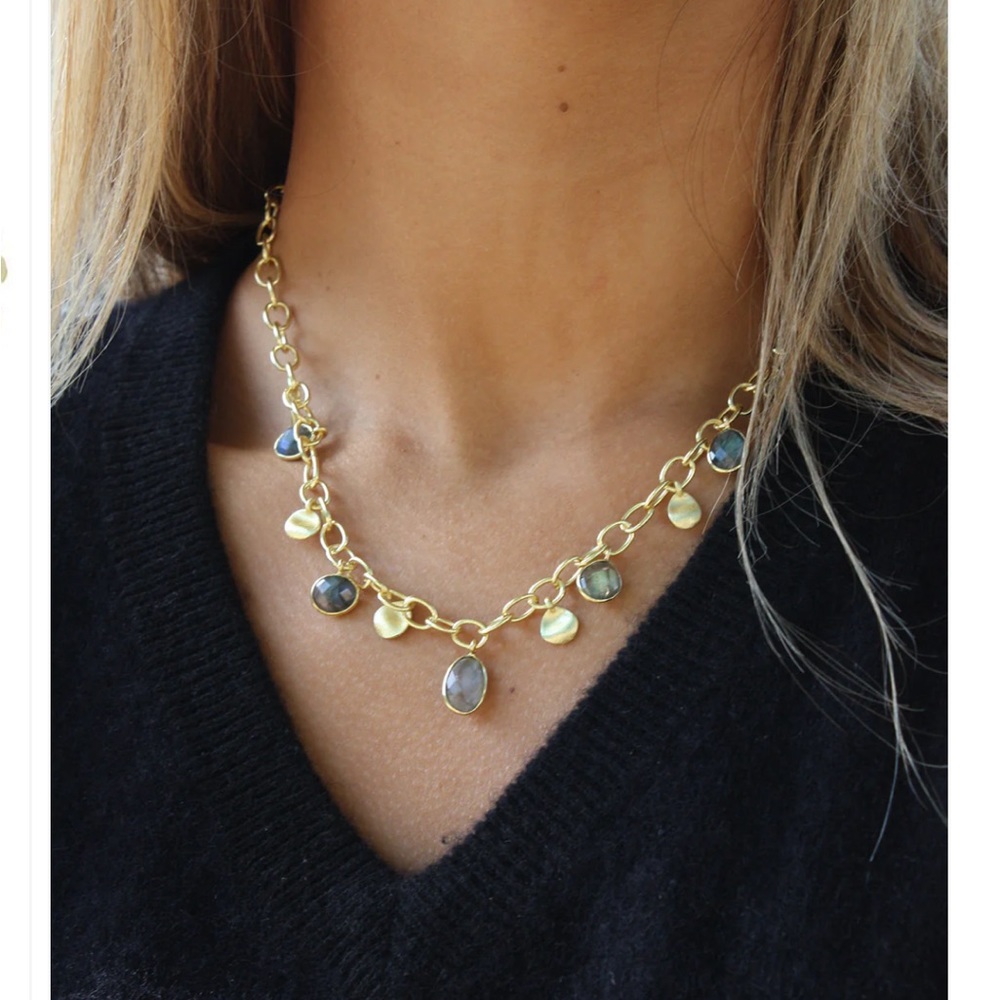 MARCIA MORAN Franzi Beaded Necklace Color: Labradorite